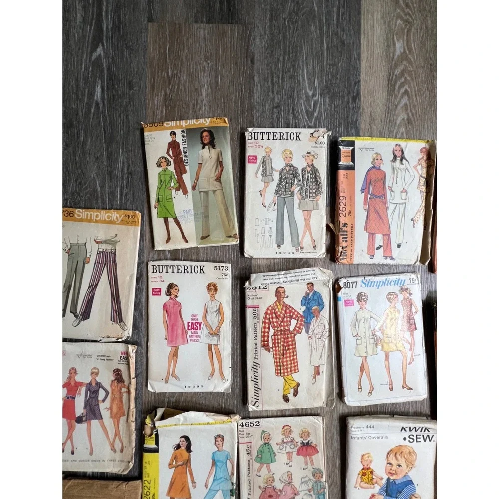 Simplicity McCalls Butterick Sewing Patterns Lot Mixed Multi-Size Multicolor